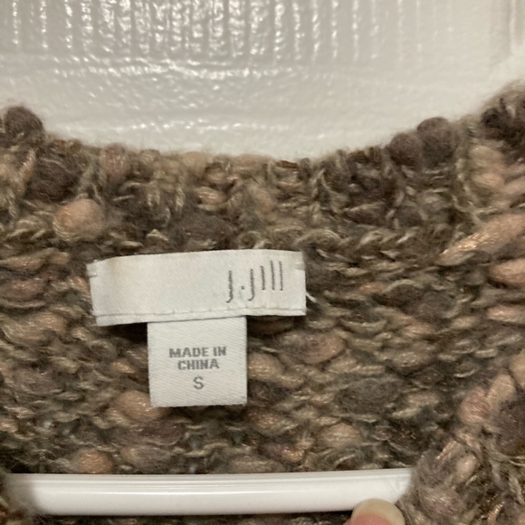 J. Jill Brown Multicolor Popcorn Knit Wool Blend Long Sleeve Sweater - Picture 2 of 7